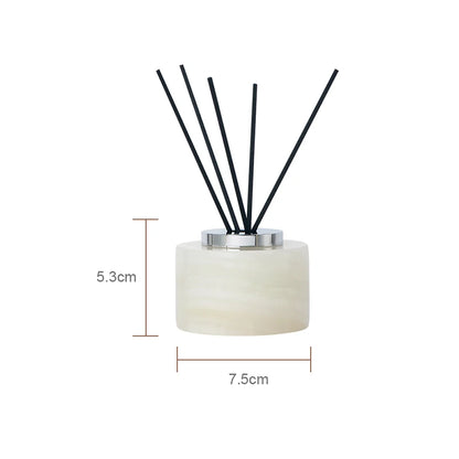 SereneStone Collection Natural White Onyx Marble Bathroom Set items with Gold and Silver Accents