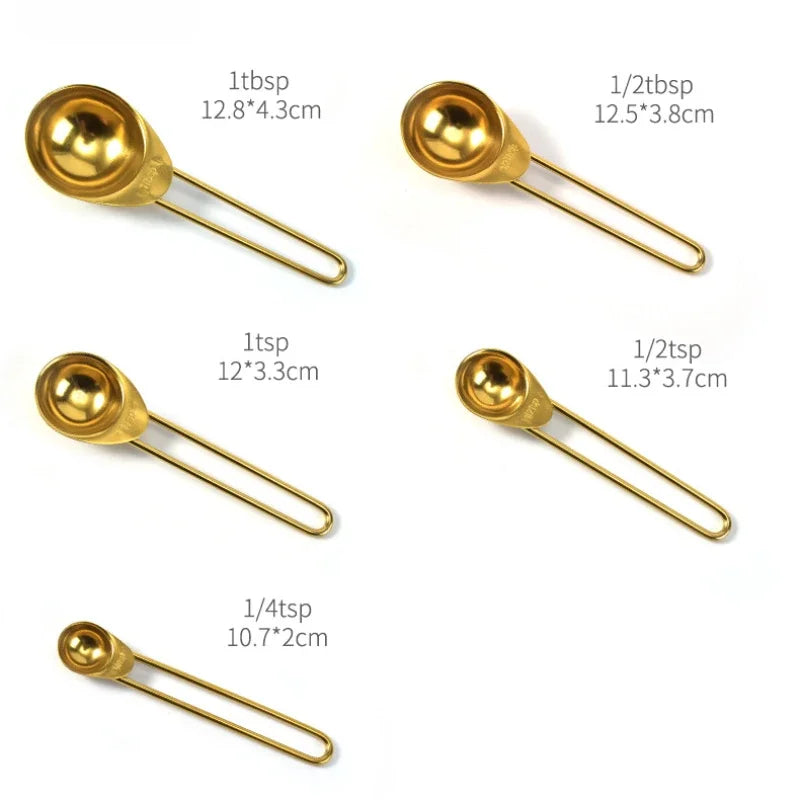 Golden Measure Premium Stainless Steel Cups & Spoons Set