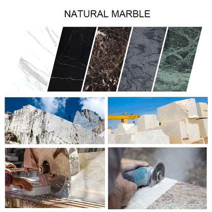 SereneStone Collection Natural White Onyx Marble Bathroom Set items with Gold and Silver Accents