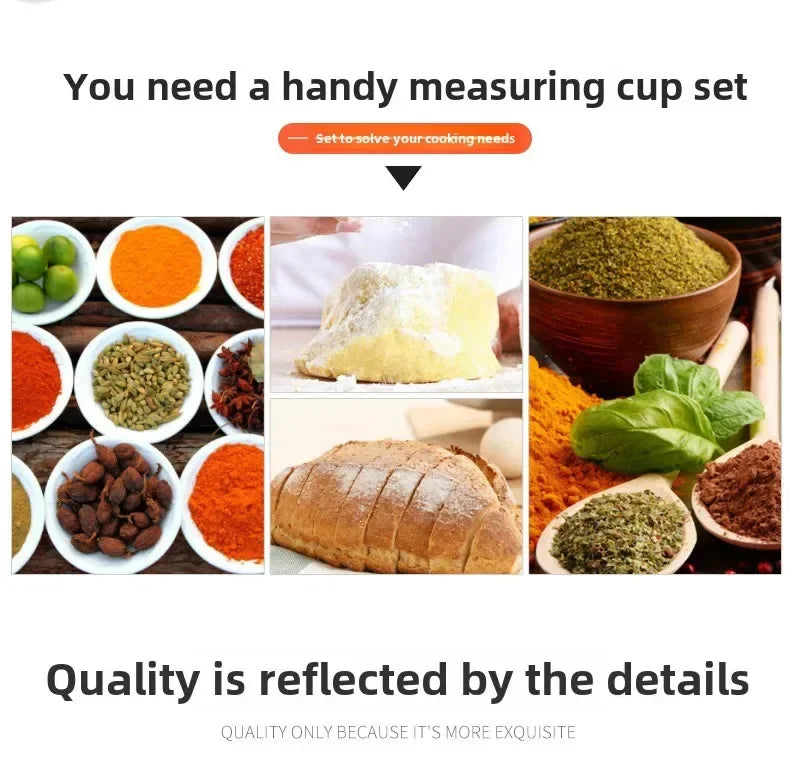 Golden Measure Premium Stainless Steel Cups & Spoons Set