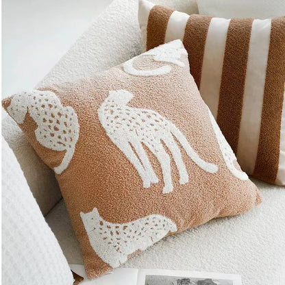 ScandiSnug Cute Embroidered Animal Cushion Cover