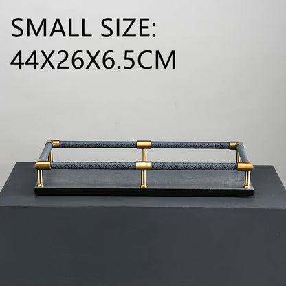 FjordForm  Nordic Leather Handle Tray for Serving  & Home Organisation