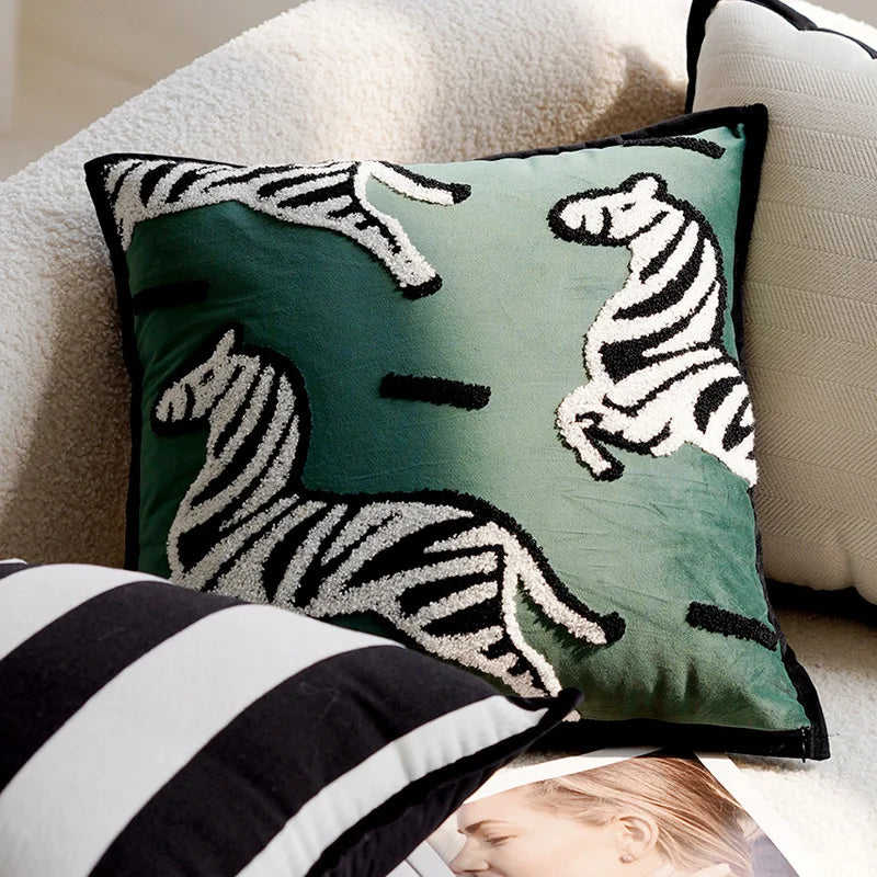 ScandiSnug Cute Embroidered Animal Cushion Cover