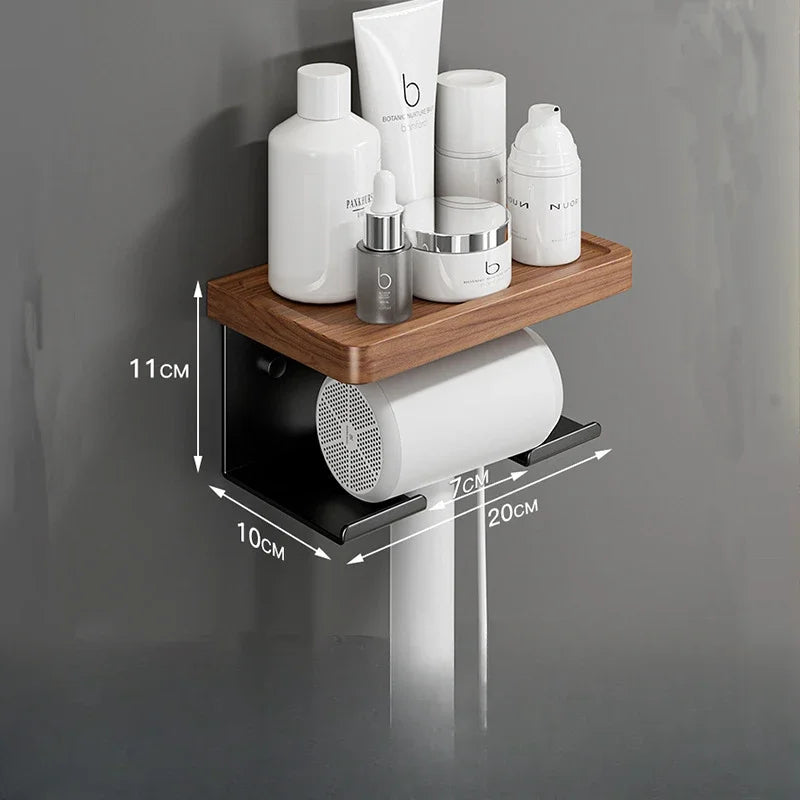TidyTress  Wooden Hair Dryer & Styling Tool Organiser