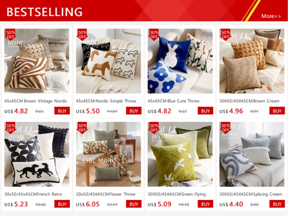 ScandiSnug Cute Embroidered Animal Cushion Cover