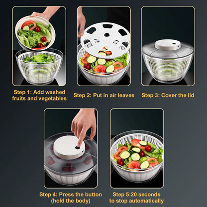 SpinPro Electric Salad & Vegetable Dryer for Fast Kitchen Prep