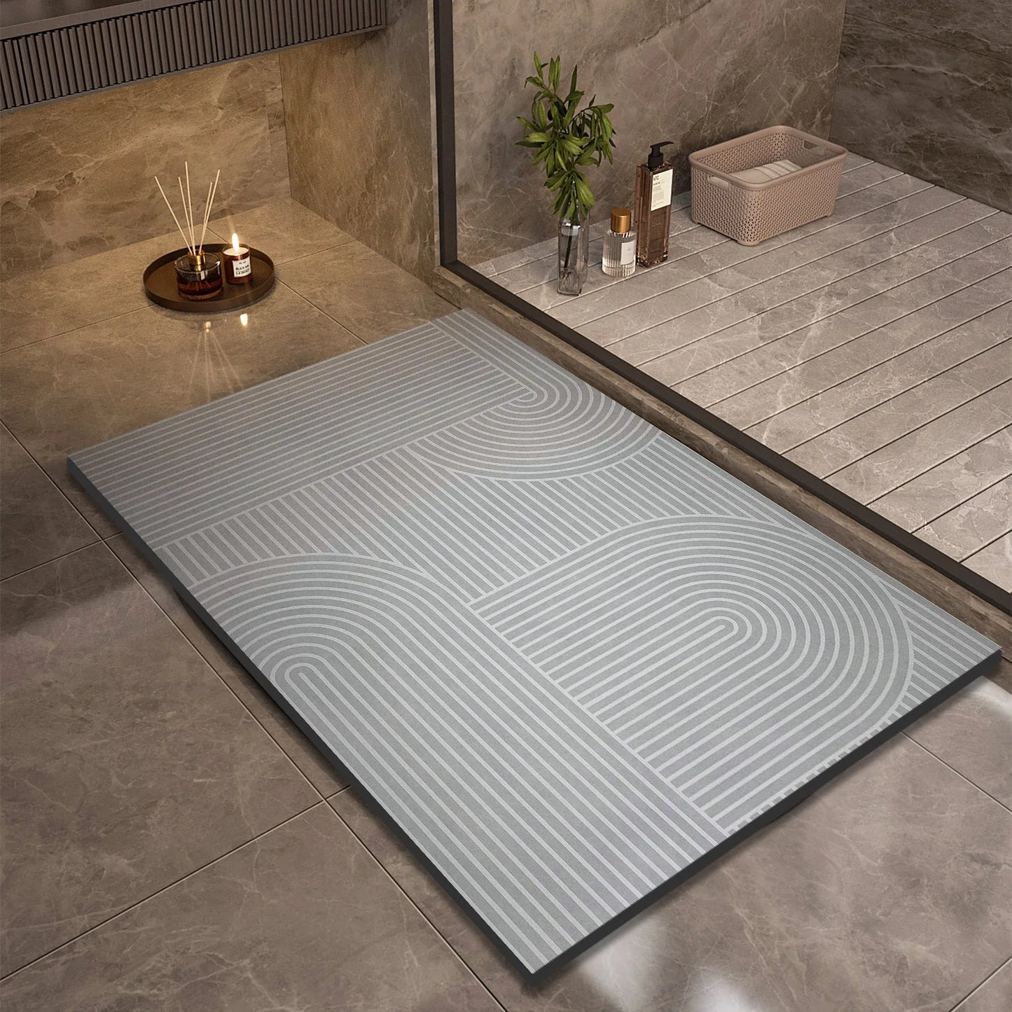 AquaStep Pro – Super Absorbent Anti-Slip Bathroom Mat (Quick-Dry & Washable)