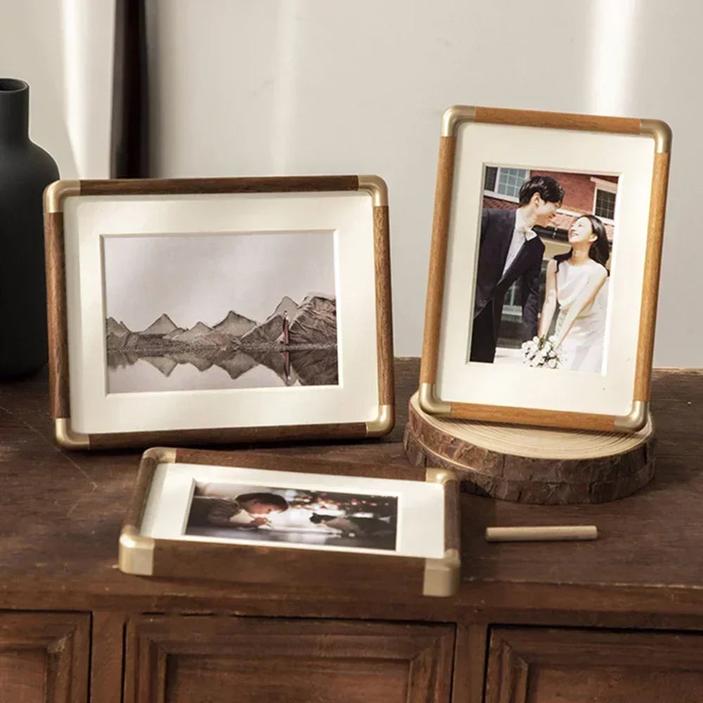 Heirloom Wooden Photo Frame with Copper Accents