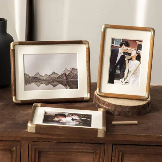 Heirloom Wooden Photo Frame with Copper Accents