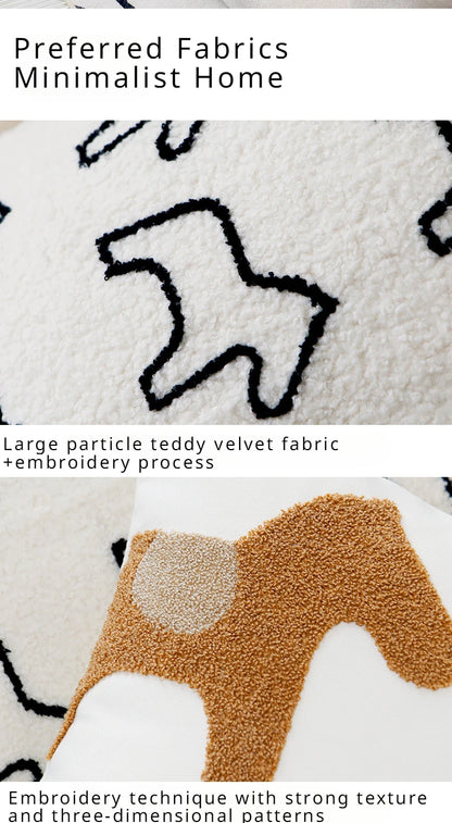ScandiSnug Cute Embroidered Animal Cushion Cover