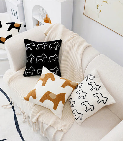ScandiSnug Cute Embroidered Animal Cushion Cover