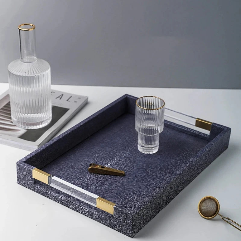 Atelier Nord Faux Shagreen Leather Tray