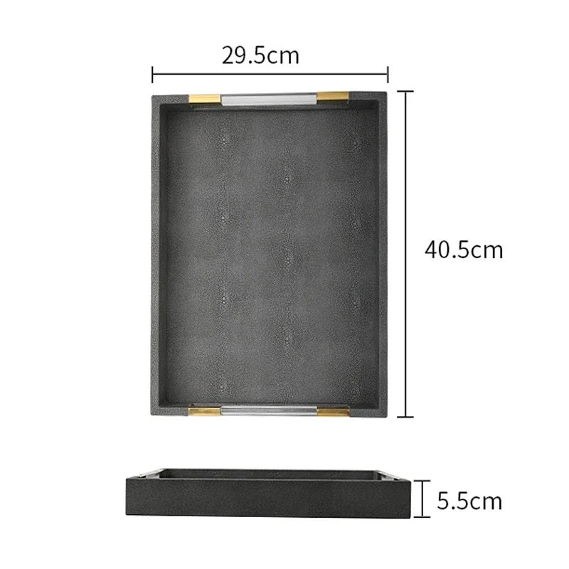 Atelier Nord Faux Shagreen Leather Tray