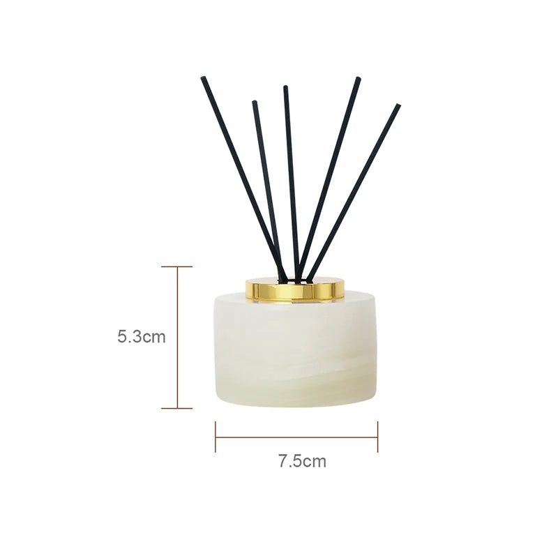 SereneStone Collection Natural White Onyx Marble Bathroom Set items with Gold and Silver Accents
