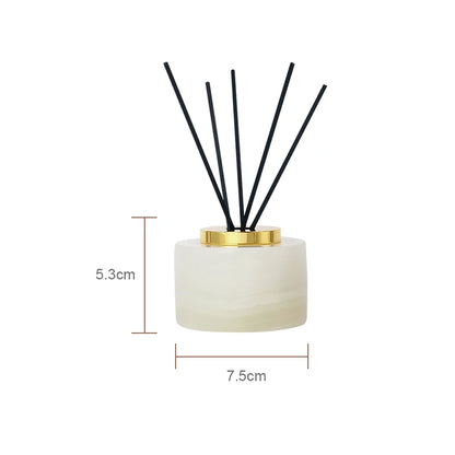 SereneStone Collection Natural White Onyx Marble Bathroom Set items with Gold and Silver Accents