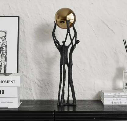 Golden Strength Sculpture  | Elegant Abstract Ornament