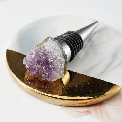The Gem Stopper Irregular Quartz Crystal Wine Cork for Bars & Gifts