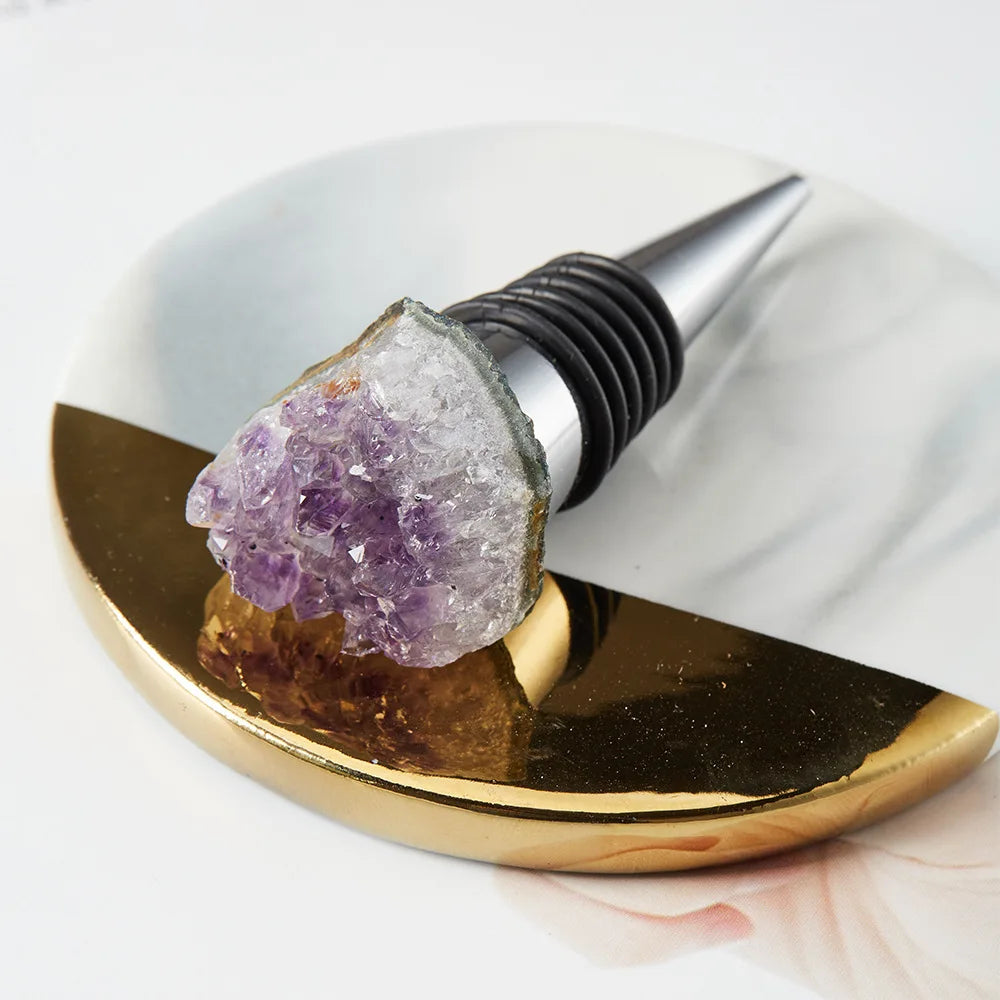 The Gem Stopper Irregular Quartz Crystal Wine Cork for Bars & Gifts