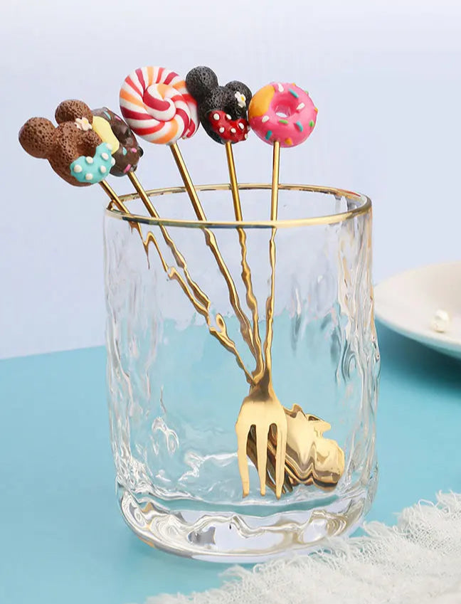 Artisan Sweet Treat Spoons Rainbow Dessert Fork & Spoon Gift Set