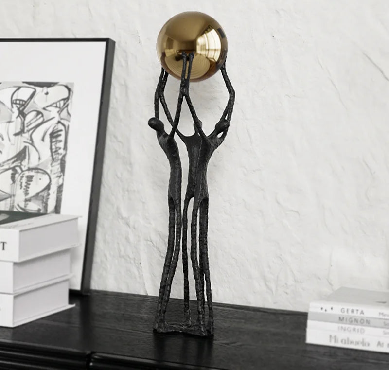 Golden Strength Sculpture  | Elegant Abstract Ornament