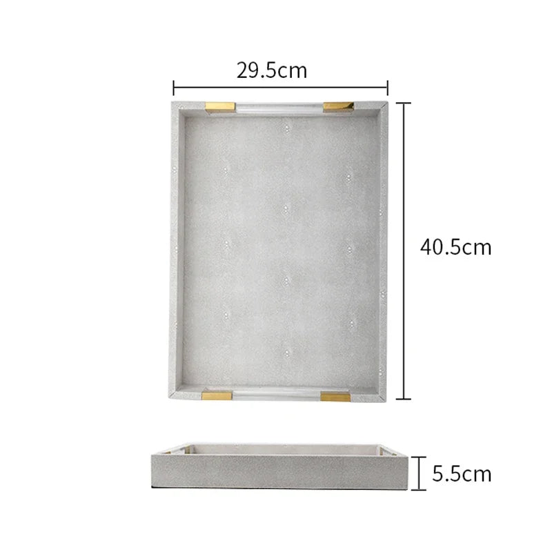 Atelier Nord Faux Shagreen Leather Tray