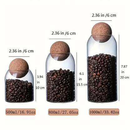 Orbica Trio – Decorative Glass Jar Set with Round Cork Tops