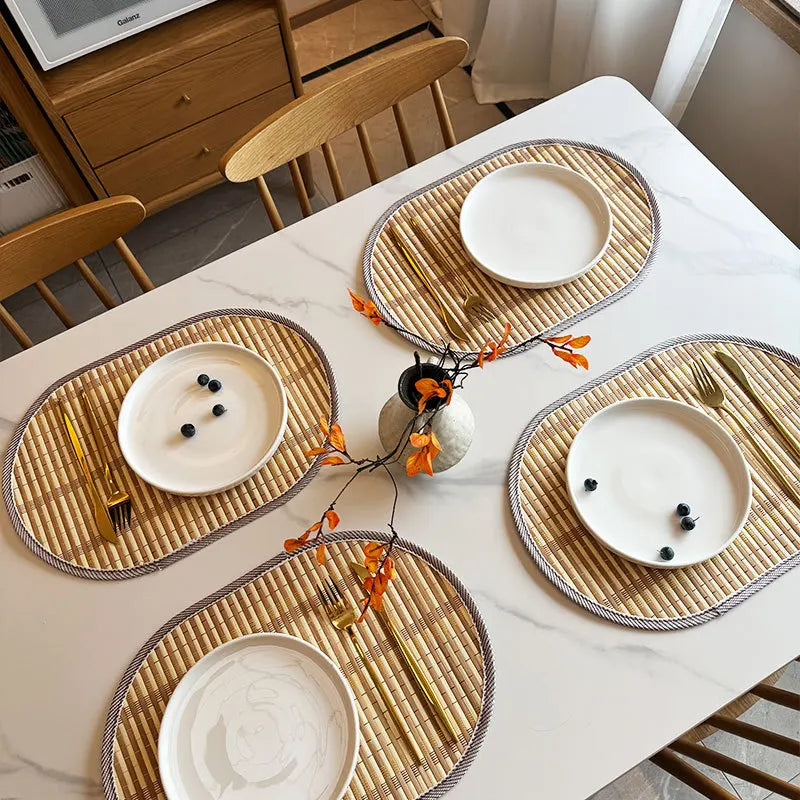 ScandiMat Heat-Resistant Bamboo Table Placemat for Home & Parties