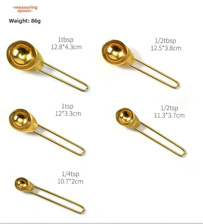 Golden Measure Premium Stainless Steel Cups & Spoons Set
