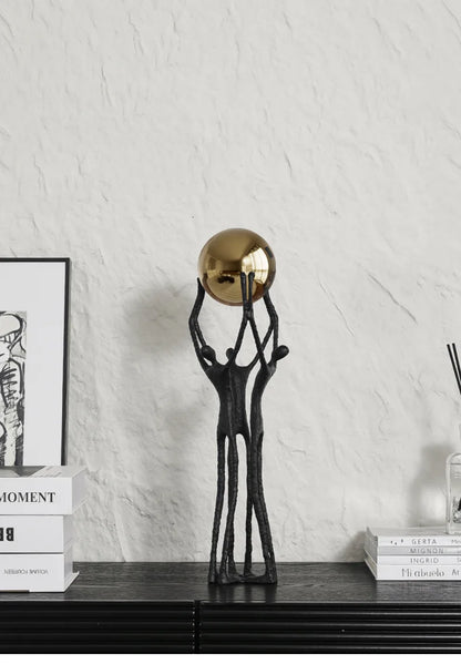 Golden Strength Sculpture  | Elegant Abstract Ornament