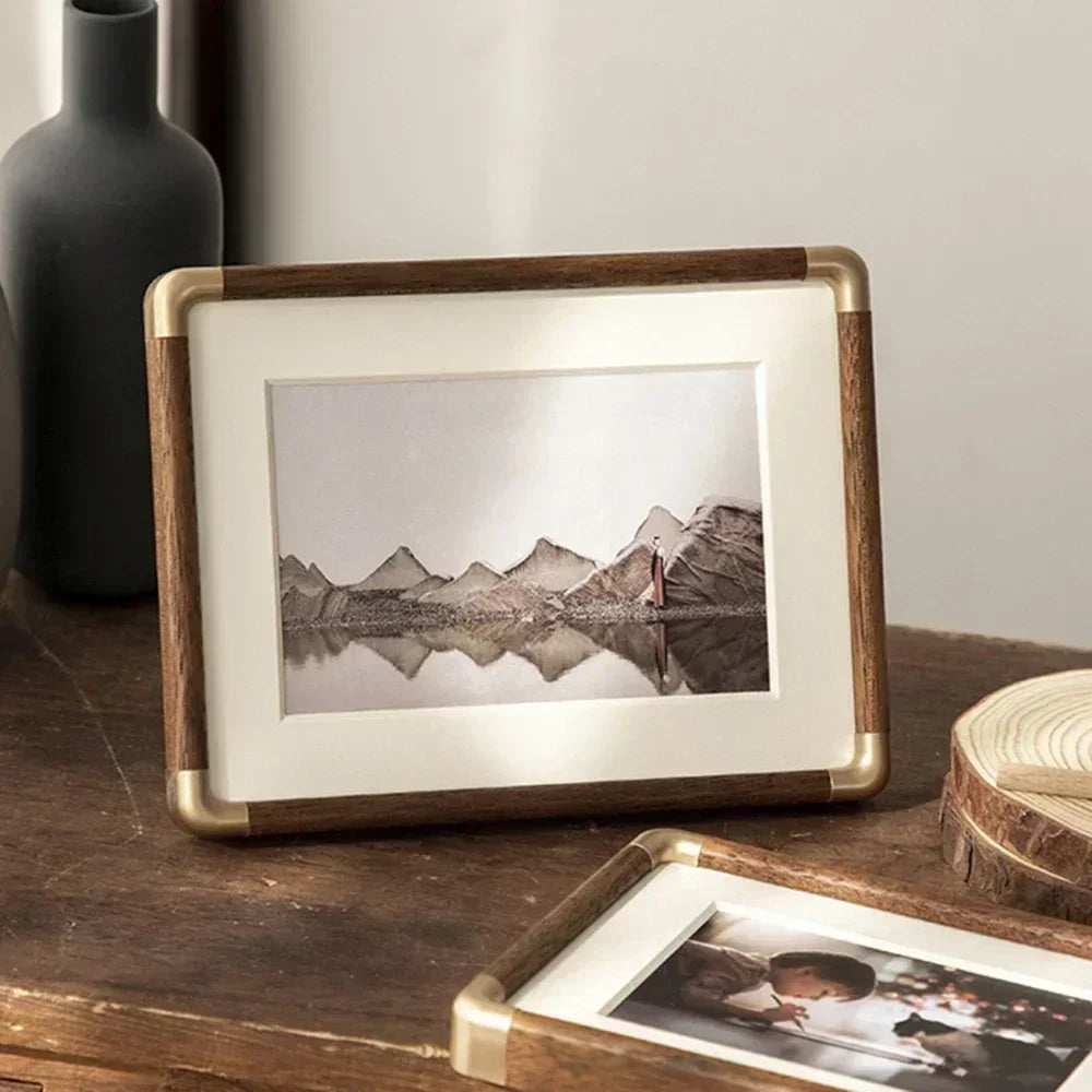 Heirloom Wooden Photo Frame with Copper Accents