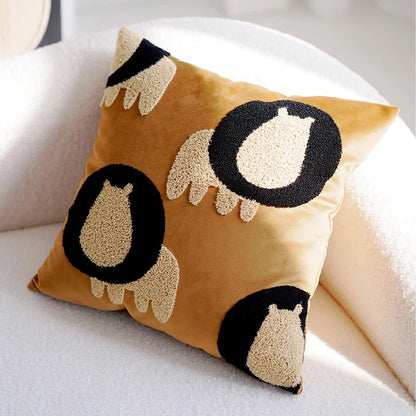 ScandiSnug Cute Embroidered Animal Cushion Cover