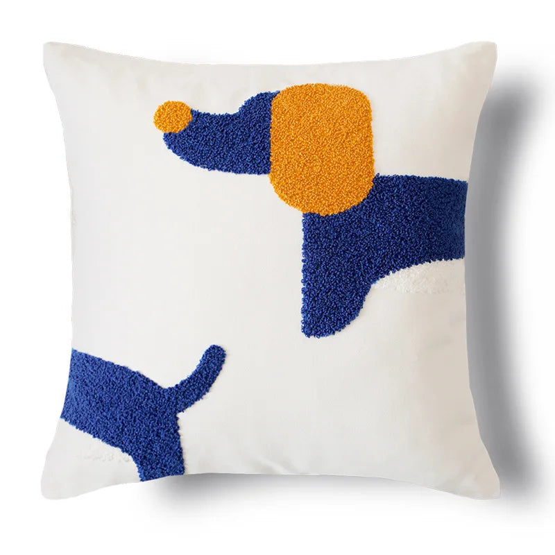 ScandiSnug Cute Embroidered Animal Cushion Cover