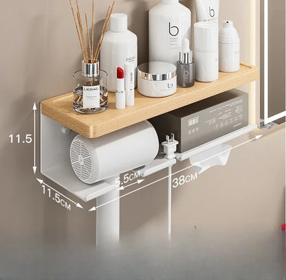 TidyTress  Wooden Hair Dryer & Styling Tool Organiser