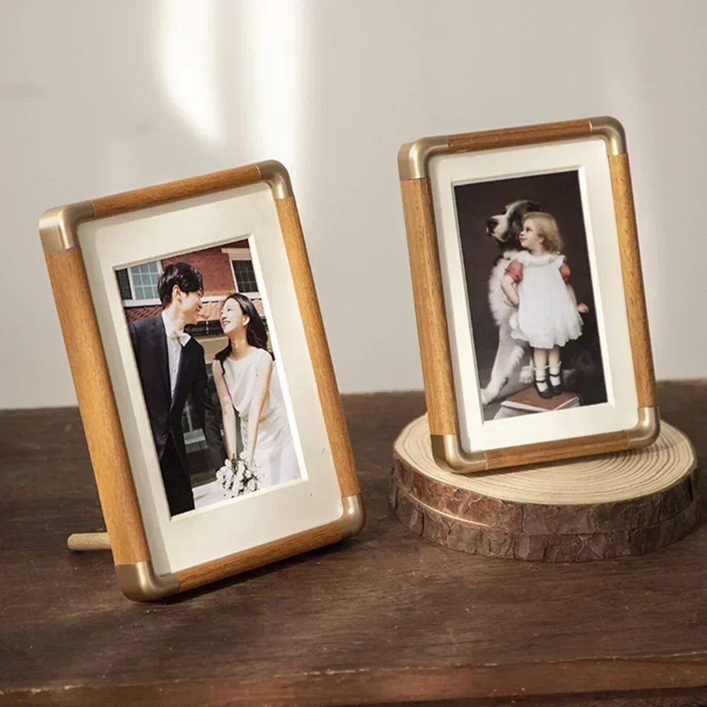 Heirloom Wooden Photo Frame with Copper Accents