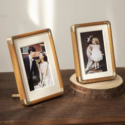 Heirloom Wooden Photo Frame with Copper Accents