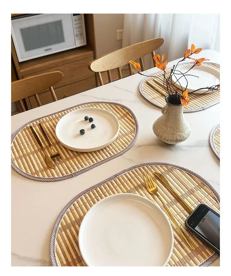 ScandiMat Heat-Resistant Bamboo Table Placemat for Home & Parties