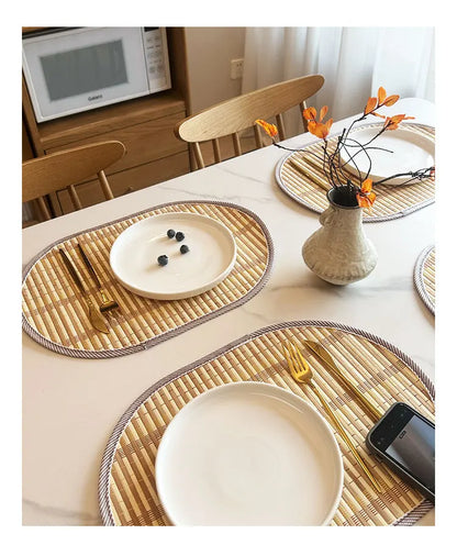 ScandiMat Heat-Resistant Bamboo Table Placemat for Home & Parties