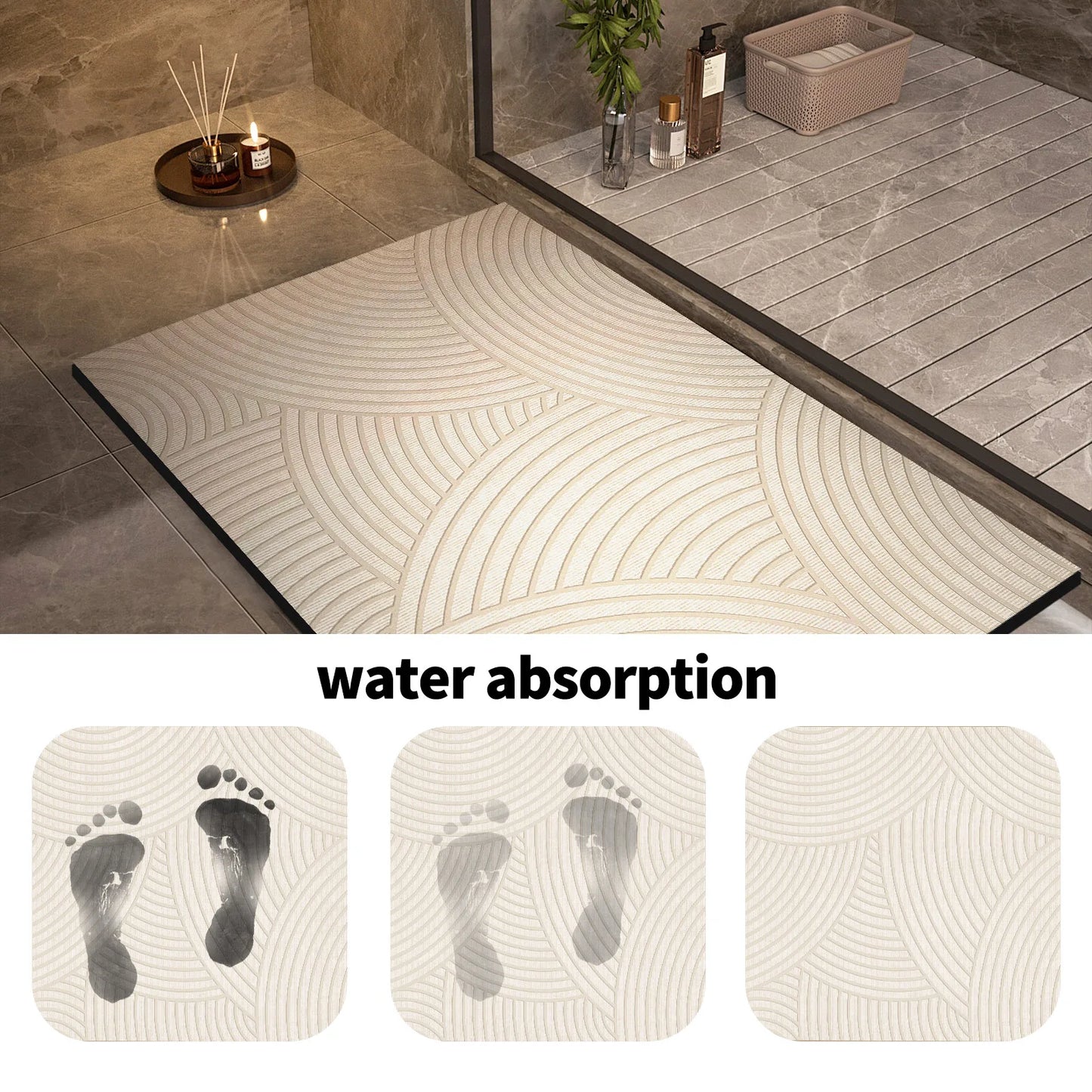 AquaStep Pro – Super Absorbent Anti-Slip Bathroom Mat (Quick-Dry & Washable)