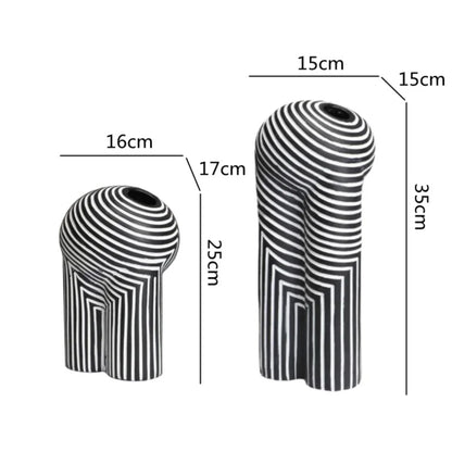 Vases set with dimensions