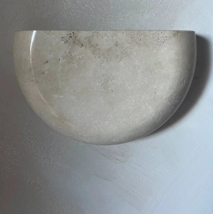 Half-circle stone wall  light gray background